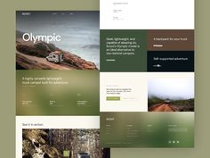 the website design is designed to look like it has many different colors and shapes, including green