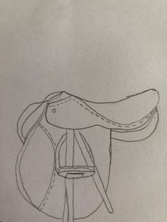 a drawing of a stool with a saddle on it