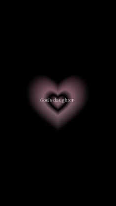 a heart shaped object with the words god's daughter written in white on it