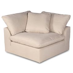 an image of a couch with pillows on it's back and the words slipcover only