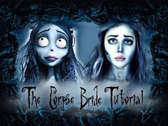 two girls with creepy eyes and make - up look like they are looking at each other