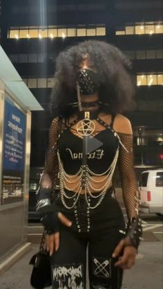 Black Punk Fashion, Black Alternative Fashion, Punk Outfits Black Women, Afro Goth Outfits, Black Punk Outfits, Goth Baddie Aesthetic, Afro Goth Aesthetic, Black Goth Outfits, Punk Black Women