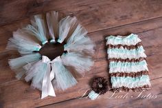 Aqua Brown and White Tutu Set Tutu and Lace by LittleLeahTutus Infant Tutu, Tutu Birthday, White Tutu, Girl Tutu, Baby Tutu, Flower Girl Tutu, Birthday Tutu, Tutus For Girls