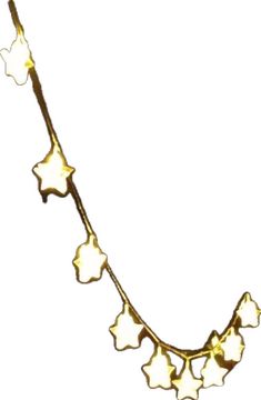 a gold and white necklace with stars on it