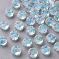 Acrylic letter beads, perfect for your beaded name bracelet, necklace, earrings, and key chains String them on elastic cord with spacer beads to create your own personalized jewelry This listing is for 7mm alphabet acrylic beads. Quantity: 400 beads Bead Size: 7mm Material: Acrylic Color: Bead- Clear / Letters- Blue See additional alphabet beads here httpssearch?search_query=letter+beads&order=date_desc&view_type=gallery&ref=shop_search All of my supplies are stored and packed in a pet-free & sm Query Letter, Meaningful Jewelry, Blue Gift, Letter Beads, Name Bracelet, Resin Beads, Acrylic Beads