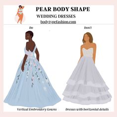 Wedding Dress Style Guide for Pear Body Shape Wedding Dress Styles Guide, Right Wedding Dress, Sabrina Neckline, Wedding Dress Style, Organza Wedding Dress