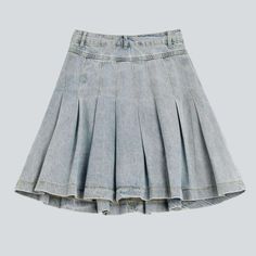 Bleached denim skater skirt Trendy Mini Skirt With Frayed Hem, Fitted Cotton Denim Mini Skirt, Non-stretch Denim Blue Mini Skirt, Non-stretch Mini-length Denim Blue Skirt, Trendy Flared Denim Skirt, Retro Pleated Mini Skirt For Spring, Fitted Light Wash Mini Skort, Non-stretch Y2k Denim Skirt For Spring, Y2k Style Denim Blue Cotton Skirt