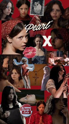 a collage of photos with the words pearl x on them and images of women