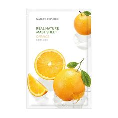 TEXTURE + FEEL + FRAGRANCE SKIN TYPE: All skin type The Nature Republic Real Nature Mask Sheet utilizes a triple-layered cellulose cotton sheet mask comprised of a layer of 23g of the main ingredient extract formulation, a layer of the base essence, and another layer of excess essence. This helps to increase the absorption, keeping the mask moist longer to allow the skin more time to soak in the essence. Orange: Contains orange extract, an ingredient that has a high source of vitamin C, which ca Nature Mask, Natural Facial Mask, Orange Extract, Real Nature, Citrus Aurantifolia, Mask Sheet, Natural Facial, Nature Republic, Royal Jelly