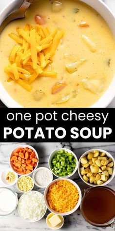 one pot cheesy potato soup is an easy and delicious side dish