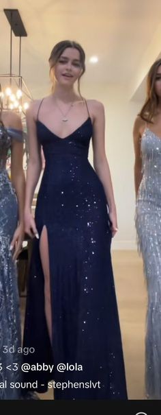 Sparky Long Dress, Sparkly Prom Dress Aesthetic, Prom Dresses 2023 Flowy, V Neck Blue Dress, Winter Formal Dresses Long Elegant, Prom Dresses For Hip Dips, Revenge Prom Dress, Hourglass Prom Dress, Prom Inspo 2023