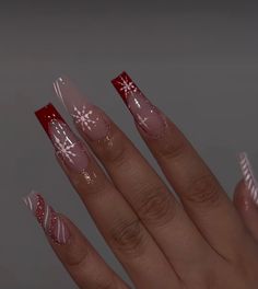 Nagellack Trends, Red Christmas Nails, Cute Christmas Nails, Her Nails, White Nail