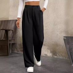 Shop A Wide Range Of Women's  Pants At Justfashionnow.com. Free Shipping. Going Out Pants, Fall Pants, Deep Gray, Black Khakis, Straight Pants, Spring And Fall, Trousers Women, Women's Pants, Black Pants