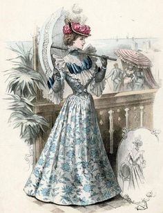 1890s Fashion Plates, Victorian Picnic, Seaside Fashion, Seaside Theme, 19th Century Fashion