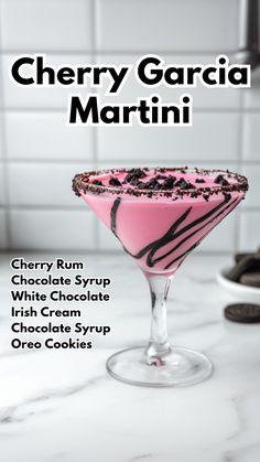 the cherry garcia martini is ready to be served