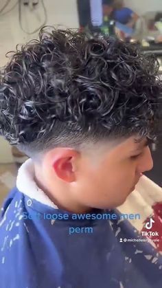 Perm Haircut Men, Perms Before And After, Tight Perm, Men Perm, Before And After Haircut, Haircut Style, Street Fashion Men Streetwear, Men Streetwear