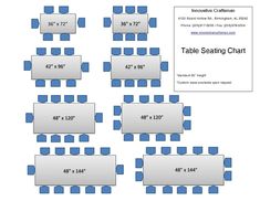 the seating chart for an event is shown in blue and white colors, with two rows of seats on each side