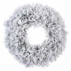 a white christmas wreath on a white background