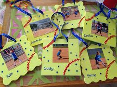 Gifts For Softball Team, Softball Gifts For Seniors, Softball Team Snack Ideas, Softball Crafts For Team, Softball Goodie Bags, Softball Birthday Parties, Softball Picture, Softball Birthday, Team Mom Baseball