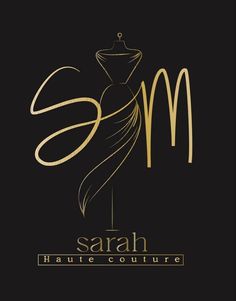 the logo for saah haute couture, which is designed in gold and black