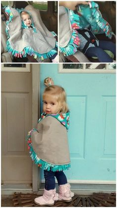 THE BEST Car Seat Poncho Tutorial - Fleece-lined! {Reality Daydream} Car Seat Poncho Tutorial, Cape Bebe, Poncho Tutorial, Car Seat Poncho, Sewing Kids Clothes, Sewing Machine Projects, Sew Ins