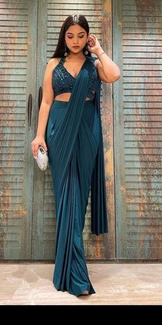 Fashion: #fashion, #style, #outfitinspiration, #beauty Saree Dress Design Ideas, Saree Dress, Tank Dress, Tiara, Designer Dresses, Prom