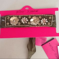 New 2"-Wide Tan Fabric Wrap. Extra Soft Material With Beads, Pearls, And Sequins Extending 6-1/2". Approximately 30" In Length. Use As Hair Wrap, Necklace, Or Wristlet. 86% Polyester, 14% Cotton. Hand Wash Cold, Do Not Bleach, Lay Flat To Dry, Cool Iron. Retail - $28. Bandana Colors, Tan Fabric, Wrap Necklace, Soft Material, Betsey Johnson, Lay Flat, Hair Wrap, Bleach, Size 2