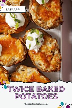 twice baked potatoes with sour cream on top