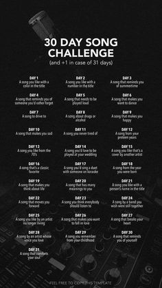 the 30 day song challenge poster