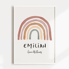 an art print with the name and rainbows on it