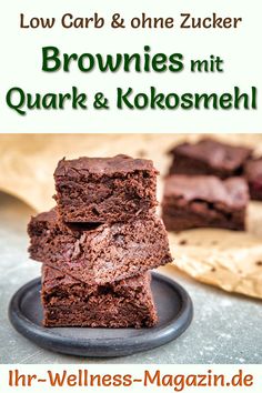 brownies mit quark & kolosnehl - low carb & ohne zucker