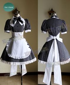 Punk Lolita Cafe Maid Uniform Set French Maid Dress, Maid Uniform, Maid Cosplay, Uniform Dress, Costume Store, Maid Outfit, Maid Dress, Kawaii Clothes, Cosplay Outfits