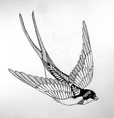 a black and white photo of a bird flying