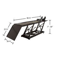 an image of a scissor frame with measurements