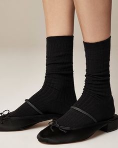 J.Crew: Ribbed Cotton Trouser Socks Three-pack For Women Mock Short Row Heel, Womens Trouser Socks, Hair Wrap Scarf, Trouser Socks, J Crew Men, Loafer Sneakers, Mens Chinos, Jcrew Women, Socks And Tights