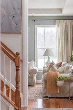 the living room is clean and ready for us to use in its new owner's home