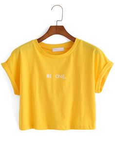 Summer T Shirts, Yellow Crop Top, Yellow Outfit, Yellow T Shirt, Yellow Shirts, Crop Top Shirts