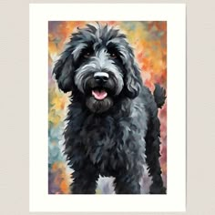 Lightly textured 100% cotton paper. Gallery quality vibrant prints with white border for easy framing. Multiple standard sizes offered. Additional sizes are available. A playful portrait of of a black labradoodle dog by WoofnDoodle. I create art in both traditional acrylic paintings, digital art and I’m exploring artist created images combined with graphic design. Labradoodle Painting, Doodle Dog Art, Playful Portrait, Labradoodle Art, Dog Noses, Black Labradoodle, Labradoodle Dog, Dog Portraits Art, Pretty Poodles