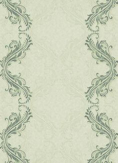 Etta Ornamental Scroll Stripe Wallpaper in Green design by BD Wall Ornamental Scroll, Journaling Paper, Ornamental Design, Wall Ar, Simple Texture, Wallpaper For Sale, Stripe Wallpaper, Cream Wallpaper, Art Journal Therapy