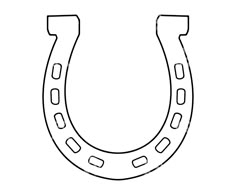 a black and white drawing of a horseshoe