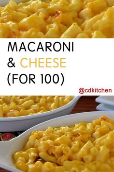 macaroni and cheese in white casserole dishes