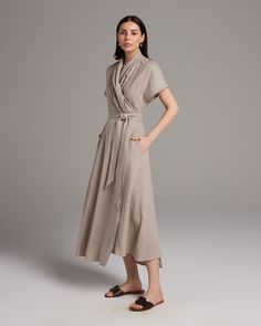 VOZ's Butterfly Wrap Dress is both architectural and draping in nature. Its flowing shape is composed of overlapping fabric panels that wrap around the form, creating an elegant silhouette. This wrap dress is practical enough to be a perfect work staple or can be enjoyed with statement jewelry for a night out. 100% Linen Model wears a size small and is 5'9 Dry Clean Recommended Overlap Dress, Tulle Skirt Black, Cami Slip Dress, Free Spirited Woman, Warm Dresses, Luxury Dresses, Caftan Dress, Silk Charmeuse, Luxury Dress