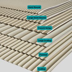 the different types of roofing materials are labeled in this diagram, which is what they look like