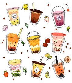 various types of drinks with different flavors