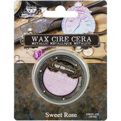 a package of wax and metal items with the words wax, rose on it's side