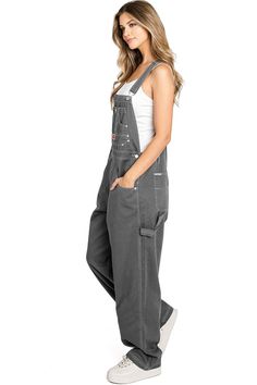 Multi-Pocket BibClassic twill canvas overalls with baggy straight leg fit. Traditional style bib with pockets on the chest and to the sides and button up closures on the sides. Pair with a crop top or long sleeve tee underneath! CARE | Hand Wash or Machine Wash Cold CONTENTS | 100% Cotton MEASUREMENTS | 56"/142 cm Top to Bottom 31"/78 cm Inseam (Size 14) MODEL | 5'8 - wearing a size 14; usual size is Small IMPORTED Plus Size Overalls, Tube Top, Long Sleeve Tee, Leotards, Traditional Style, One Piece Swimsuit, Overalls, Long Sleeve Tees, Straight Leg