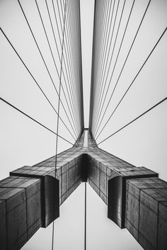 black and white photograph of the brooklyn bridge