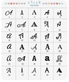 an image of the alphabets and numbers for each letter in different styles, from upper to lowercase