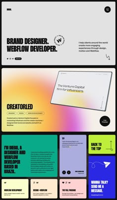 the different types of web pages are shown in this graphic design guide, which shows how to