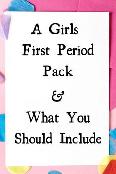 Period Kits For Middle School, Period Pack, Period Package